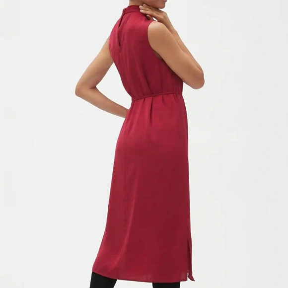 Banana Republic Satin Twist-Neck Midi Dress - Picture 2 of 8